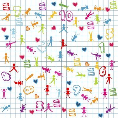 Школьный фон в клеточку