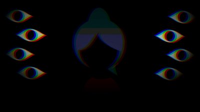 Dreamcore глаза на чёрном фоне