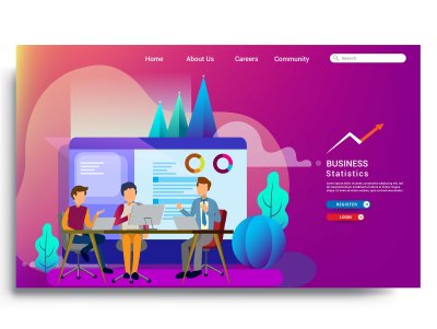 Лендинг в стиле флэт