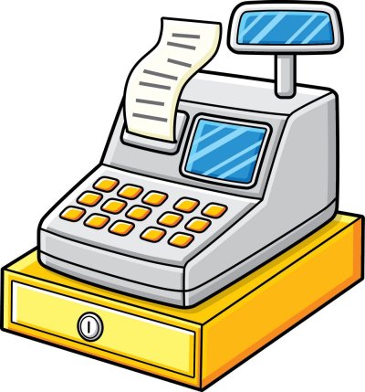 Кассовый аппарат нарисованный