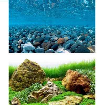 Фон двухсторонний 60см 15м Горная река/зеленое море (Барбус)