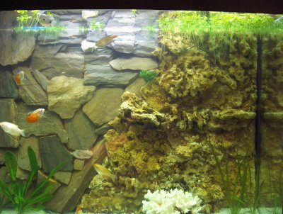 Каменный фон для аквариума