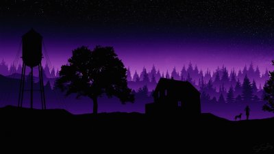 Минималистичный пейзаж ночь