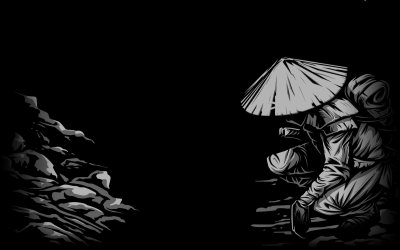 Самурай черно белый