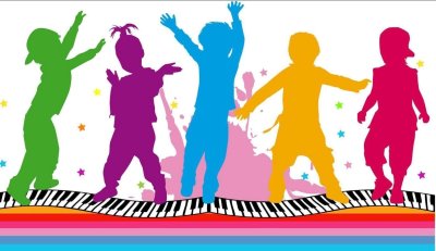 Танцующие дети силуэт