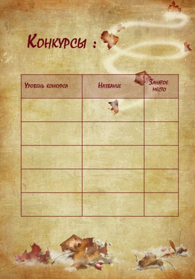 Портфолио школьника старших классов