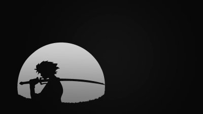 Самурай на фоне Луны