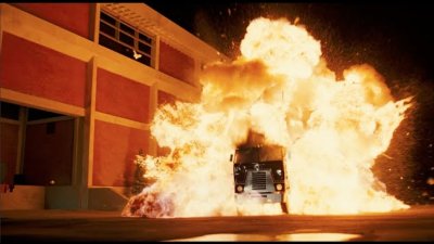 Кадры из фильмов на фоне взрыва