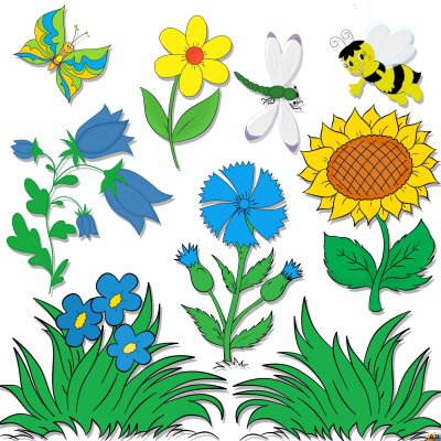 Цветочки разных цветов для детей