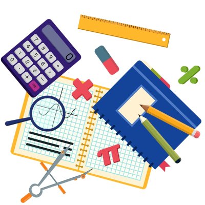 Математические предметы на прозрачном фоне