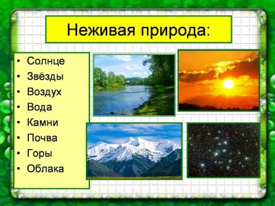 Объекты не жвиой природы