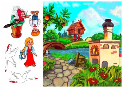 Сказка гуси лебеди герои сказки