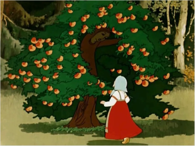 Сказка гуси лебеди яблоня