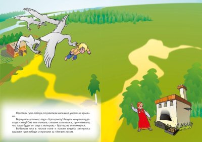 Иллюстрация к сказке гуси лебеди