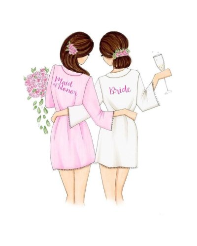 Две девушки рисунок