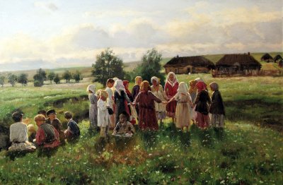 Маковский живопись деревня крестьяне