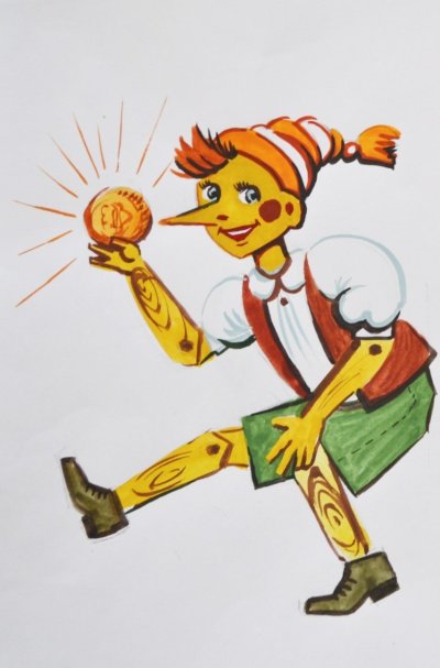 Буратино рисунок