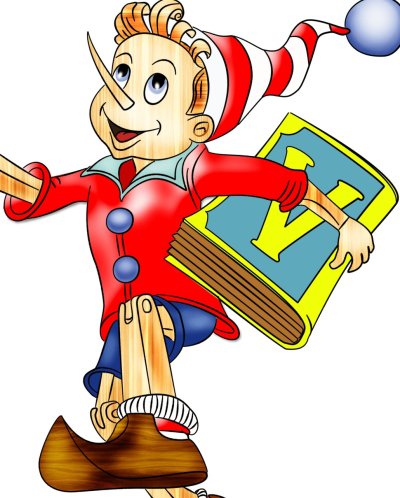 Буратино с букварем