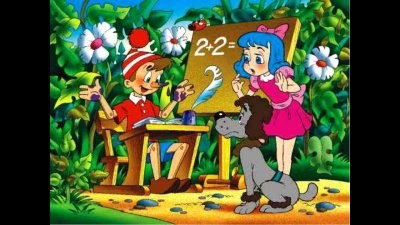 Мальвина учит Буратино