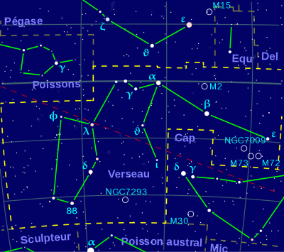 Созвездие Водолея с названиями звезд