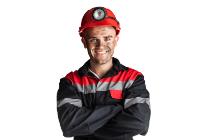 Работяга на белом фоне