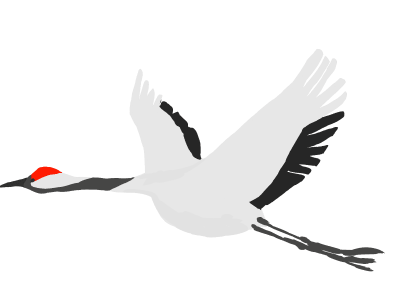 Силуэт журавля в полете