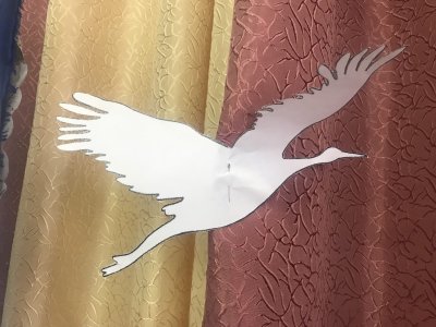 Трафарет журавлика для вырезания