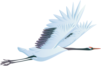 Журавль мультяшный