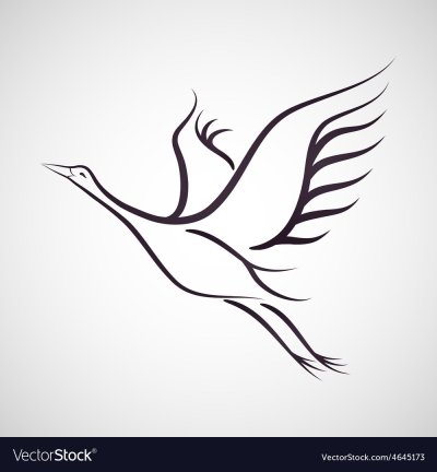 Журавль силуэт