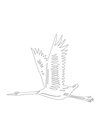 Журавли трафарет