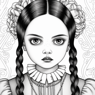 Раскраска Венсдей 2023