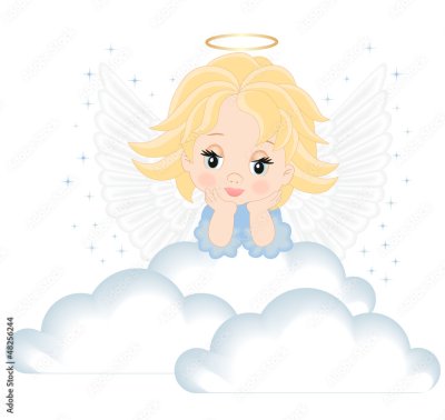 Маленькие ангелочки на облаке