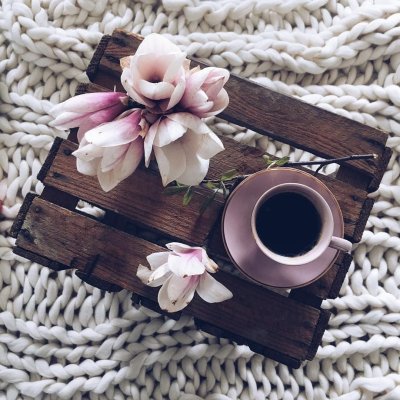 Кофе цветы утро стильные