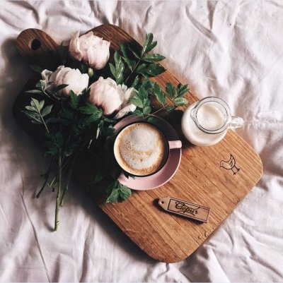 Утро кофе цветы