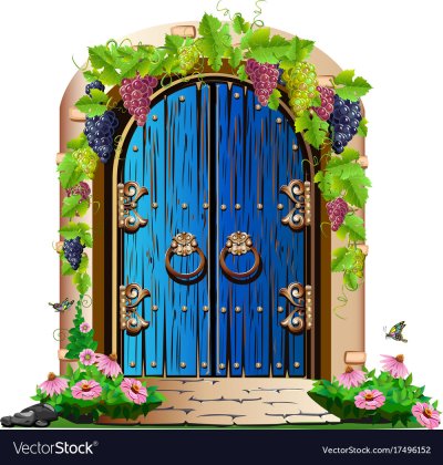 Дверь Сказочная на белом фоне