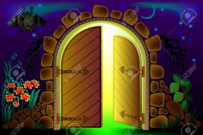 Открытая дверь в сказочный замок