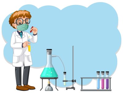 Лаборанты в лаборатории для детей