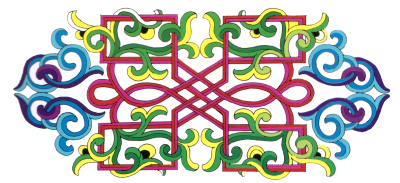 Бурятский орнамент роговидный узор