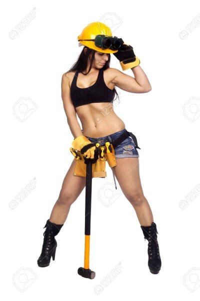 Девушка с отбойным молотком