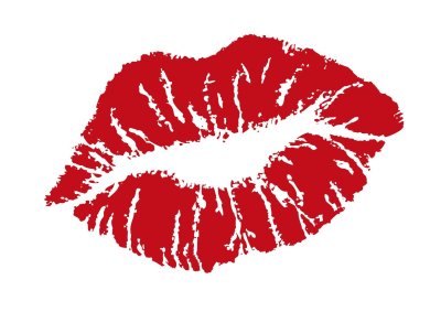 Отпечатки губ на бумаге