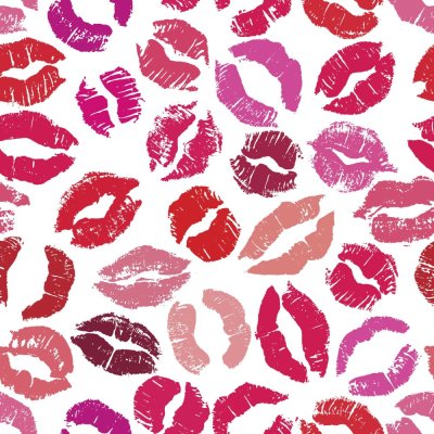 Много отпечаток губной помады