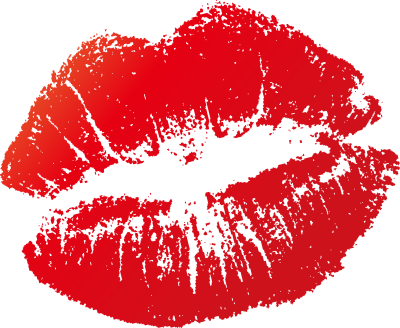 Отпечаток губ на белом фоне
