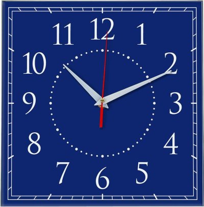 Синие настенные часы квадратные