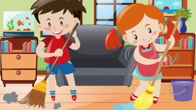 Уборка в комнате для детей