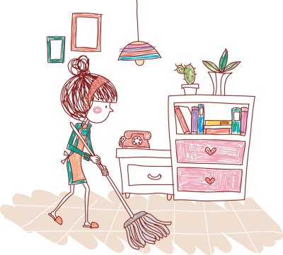 Уборка иллюстрация