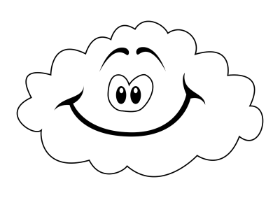Тучка для раскрашивания детям