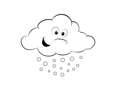 Тучка раскраска для малышей