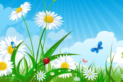 Поляна цветов рисунок для детей