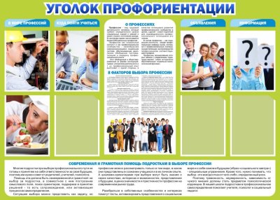 Уголок по профориентации в школе