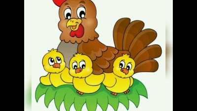 Курица с цыплятами клипарт